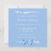 青い弓が付いているエレガントな男の子のベビーシャワーのベビーの足 招待状 (裏面)