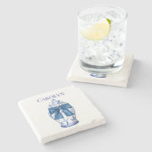 青い弓でチノワセリージンジャージャー ストーンコースター (横)