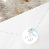 青い弓で男の子のシャワー ラウンドシール