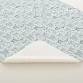 青い弓とハートパターン シェルパブランケット (3/4)