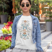 青い弓と花 Tシャツ