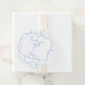 青い弓の波打ち手の男の子の赤ちゃんシャワー感謝していユー フェイバータグ (インサイチュ)