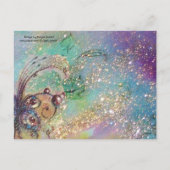 青い弓の鶏、雪だるま、イースターエッグ シーズンポストカード (裏面)