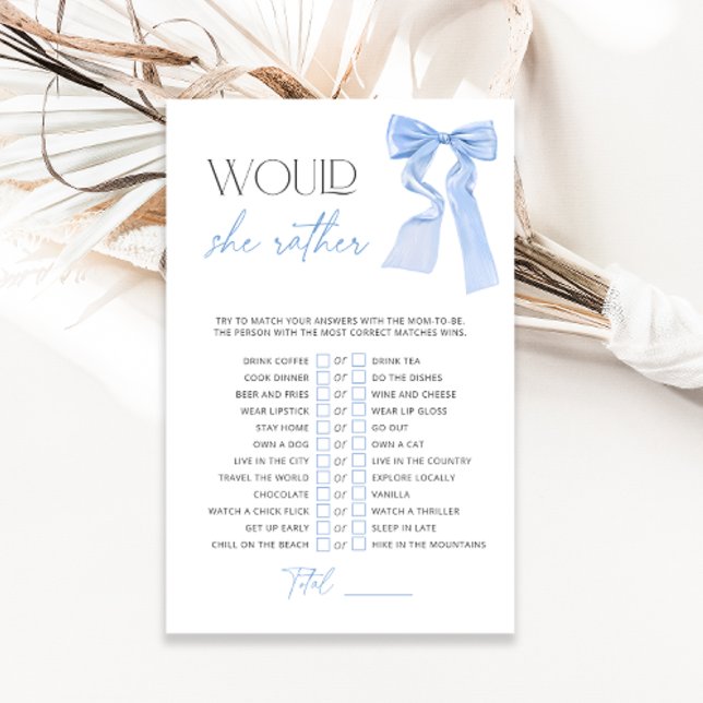 青い弓は彼女はむしろ赤ちゃんシャワーのゲームをする (クリエイターアップロード済み)