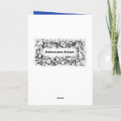 青い弓を持つ美しいゴールデンクリスマスベル シーズンカード (裏面)