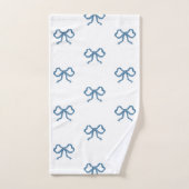 青い弓カキとフローラ バスタオルセット (ハンドタオル)