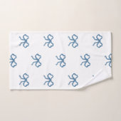 青い弓カキとフローラ バスタオルセット (ハンドタオル)