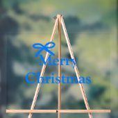 青い弓メリークリスマス家族のギフトシンプルモダー アクリルサイン (ニュートラル)