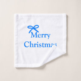 青い弓メリークリスマス家族のギフトシンプルモダー ウォッシュタオル