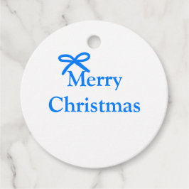 青い弓メリークリスマス家族のギフトシンプルモダー フェイバータグ