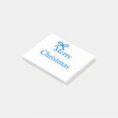 青い弓メリークリスマス家族のギフトシンプルモダー ポストイット (アングル)