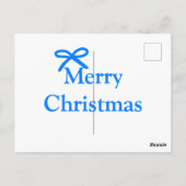 青い弓メリークリスマス家族のギフトシンプルモダー ポストカード (裏面)