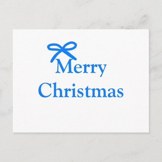 青い弓メリークリスマス家族のギフトシンプルモダー ポストカード (正面)