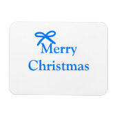 青い弓メリークリスマス家族のギフトシンプルモダー マグネット (横)