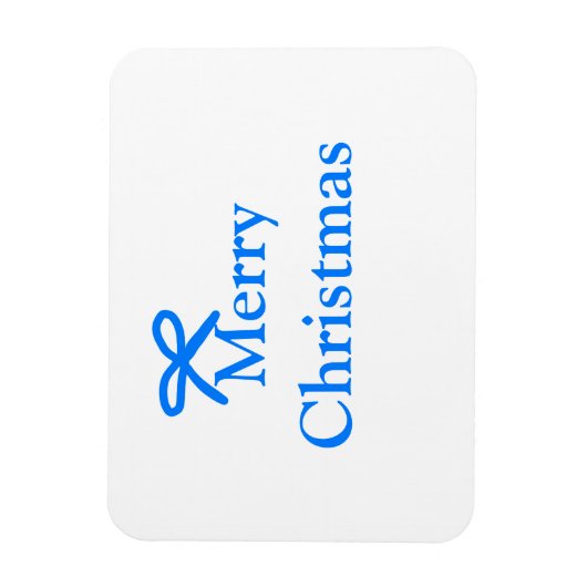 青い弓メリークリスマス家族のギフトシンプルモダー マグネット (縦)