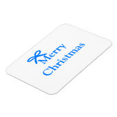 青い弓メリークリスマス家族のギフトシンプルモダー マグネット (左側)