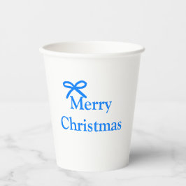 青い弓メリークリスマス家族のギフトシンプルモダー 紙コップ