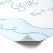 青い弓状のカードとギフト ポスター (角)