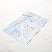 青い弓 | バプテスマ 箔招待状 (回転した状態)