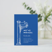 青い引っ越しました動揺してメールボックス移動 ポストカード (スタンド正面)