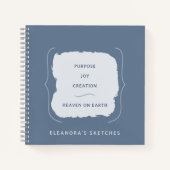 青い引用文のスケッチのシやる気を起こさせるェーズ ノートブック (正面)