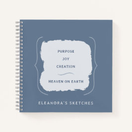 青い引用文のスケッチのシやる気を起こさせるェーズ ノートブック