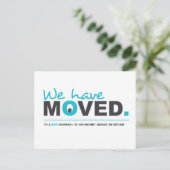 青い引越しのお知らせポストカードを移動 案内ポストカード (スタンド正面)