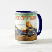 青い彗星の旅客列車 マグカップ (正面右)