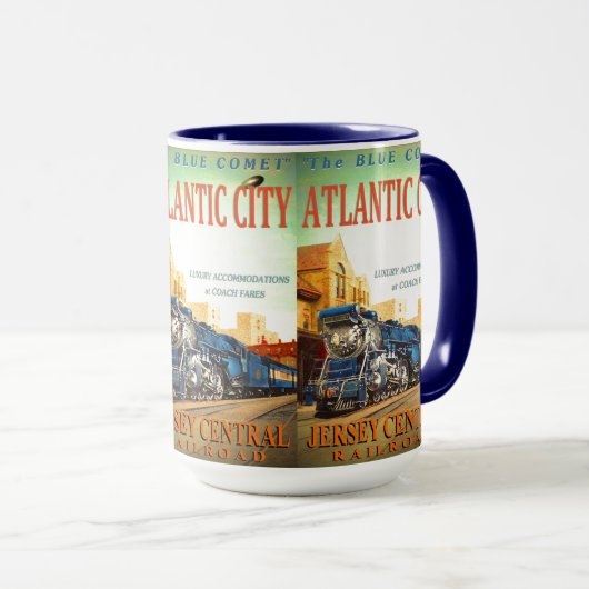 青い彗星の旅客列車 マグカップ (正面右)