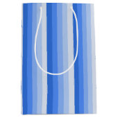 青い影のストライプ ミディアムペーパーバッグ (正面)