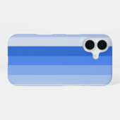 青い影のストライプ iPhone 16ケース (裏面横)