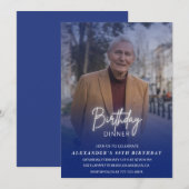 青い影の写真 誕生日のディナー 88歳の誕生日 招待状 (正面/裏面)