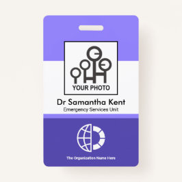 青い影の列写真の従業員の医療ID バッジ