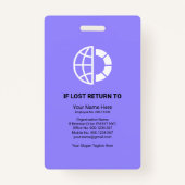 青い影の列写真の従業員の医療ID バッジ (裏面)