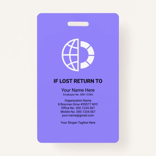 青い影の列写真の従業員の医療ID バッジ (裏面)