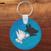 青い影の犬 キーホルダー (正面)