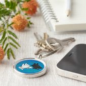 青い影の犬 キーホルダー (側面)