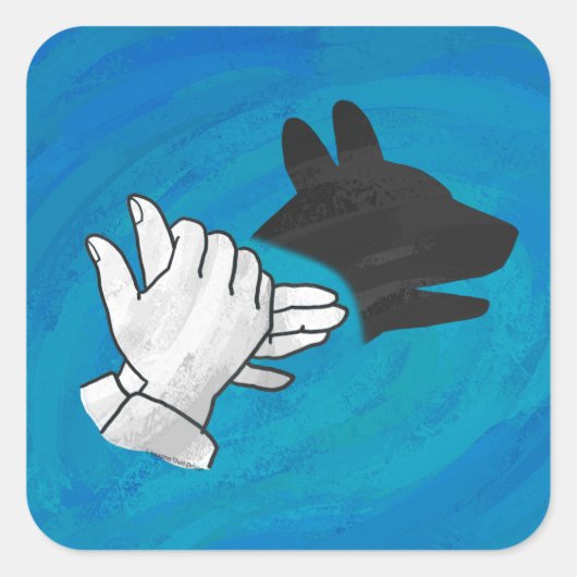 青い影の犬 スクエアシール (正面)