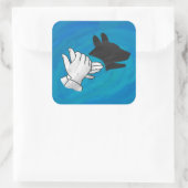 青い影の犬 スクエアシール (バッグ)