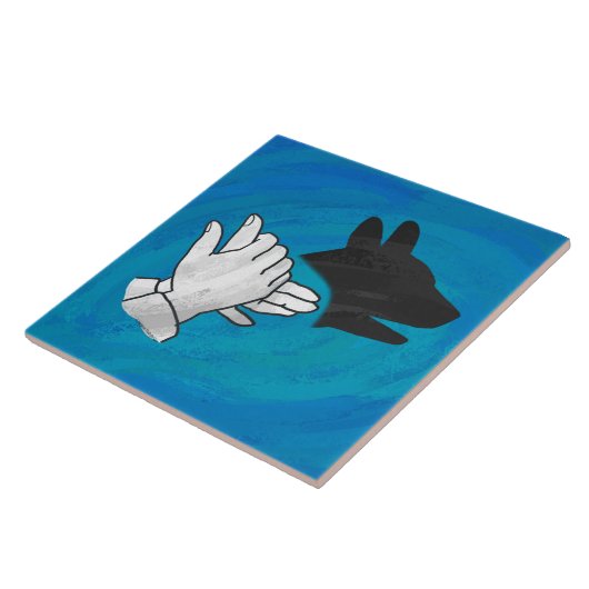 青い影の犬 タイル (側面)