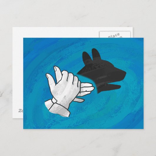 青い影の犬 ポストカード (正面/裏面)