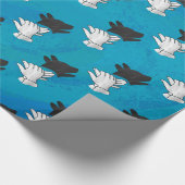 青い影の犬 ラッピングペーパー (角)