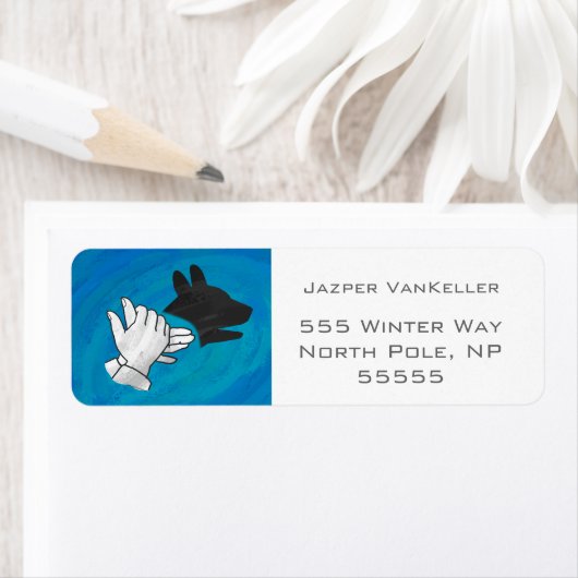 青い影の犬 ラベル (インサイチュ)