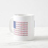 青い影を持つ愛国的なオートバイ国旗 コーヒーマグカップ (正面左)