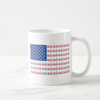 青い影を持つ愛国的なオートバイ国旗 コーヒーマグカップ
