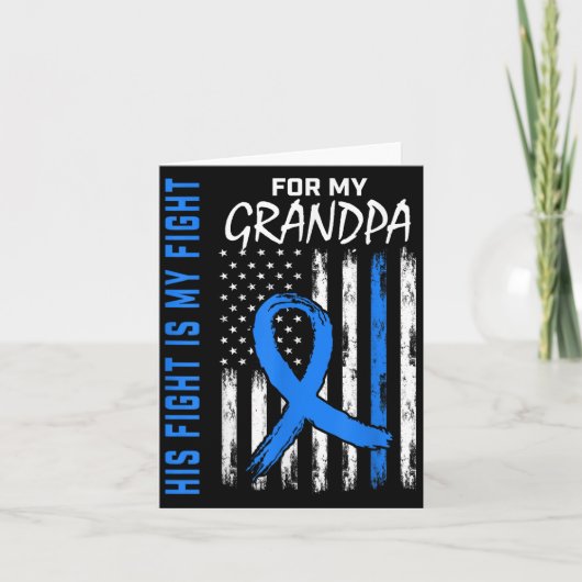 青い彼の戦いは私の戦い 糖尿病啓発Tシャツ カード (正面)