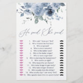 青い彼は彼女は誰がゲームを言ったと推測すると言った (正面)