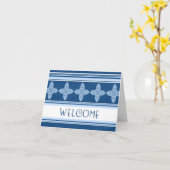 青い従業員がチームカードへようこそ カード (黄色い花)