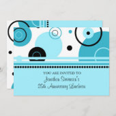 青い従業員記念日の昼食会の招待状 招待状 (正面/裏面)