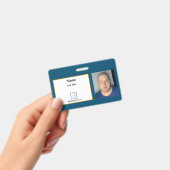 青い従業員IDバッジ バッジ (手持ち)